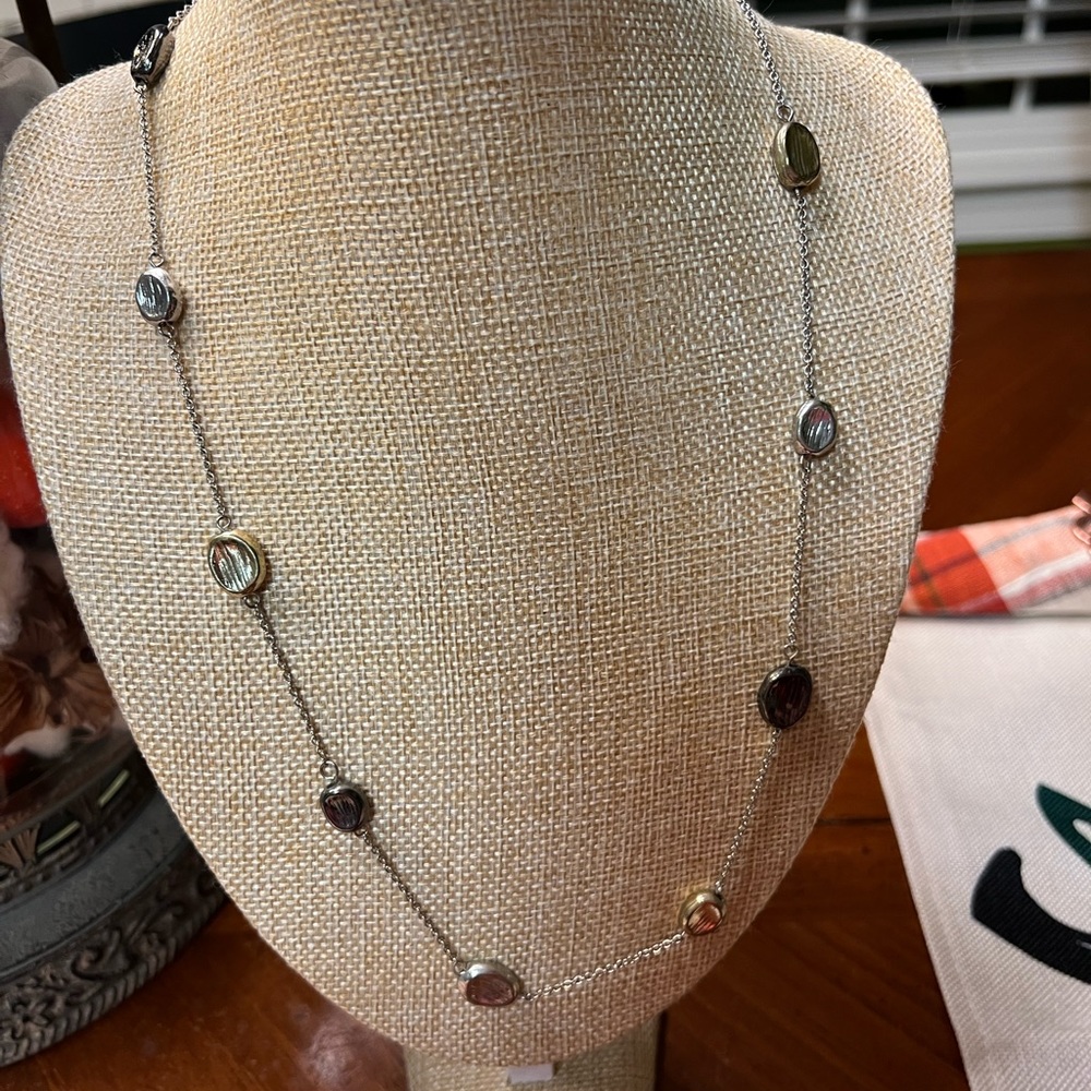 Tri color layering necklace